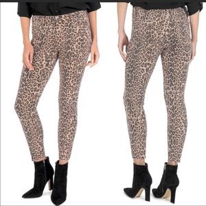 KUT Leopard Print Donna Ankle Skinny Raw Hem Jeans Size 4